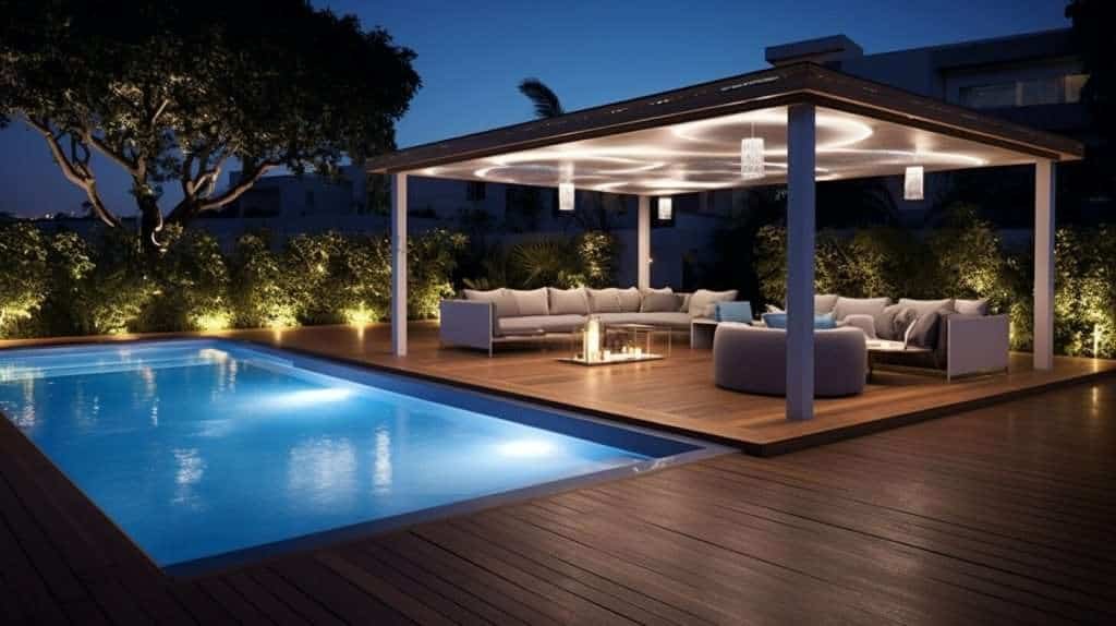 pool deck with cover