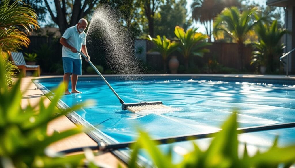 Pool cover cleaning techniques